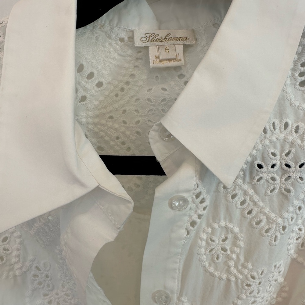 Shoshanna Blakely Eyelet White Dress Sz 6 - Picture 4 of 13